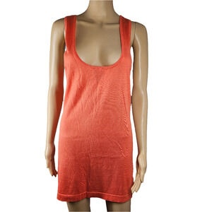 Orange Cotton By Autumn Cashmere Racer Back Low Cut Tank Bodycon Dress Size S